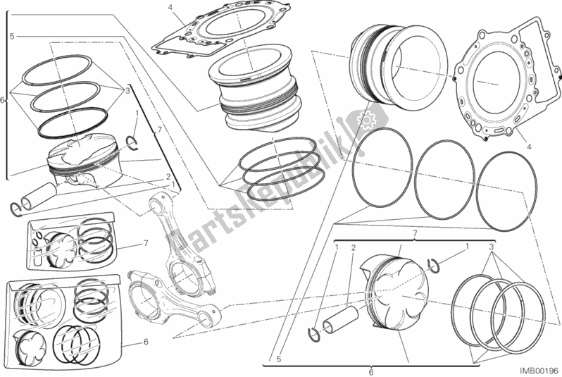 All parts for the Cylinders - Pistons of the Ducati Superbike 899 Panigale ABS 2015